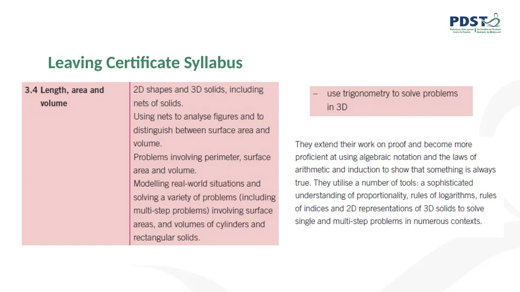 van Hiele Example 3D Trigonometry Leaving - slide 2 of 8