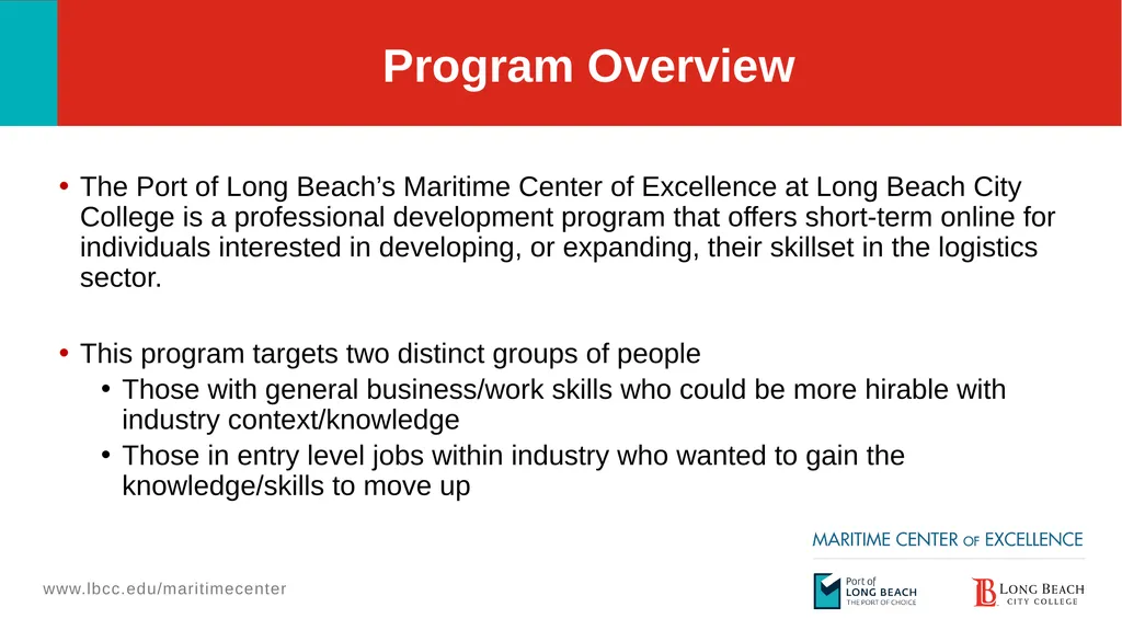 Welcome Information Session Long Beach City - slide 3 of 20