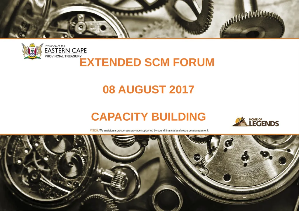 EXTENDED SCM FORUM 08 AUGUST 2017 CAPACITY