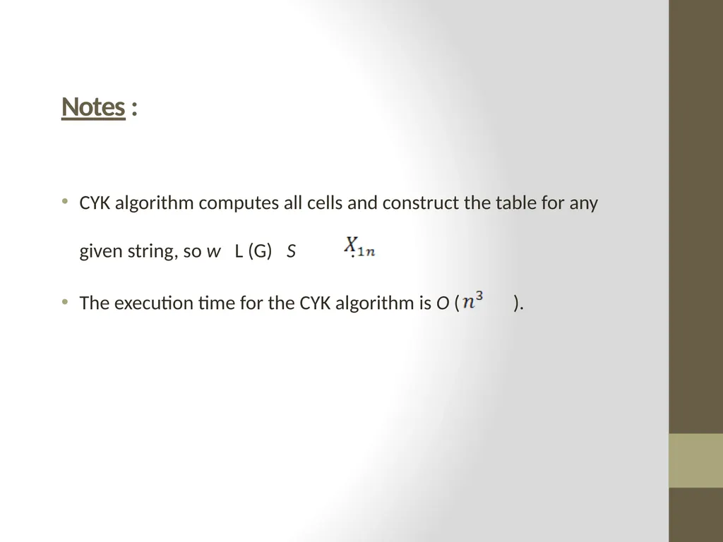 The CYK Algorithm Implementation Wesam Fadheel & - slide 19 of 22