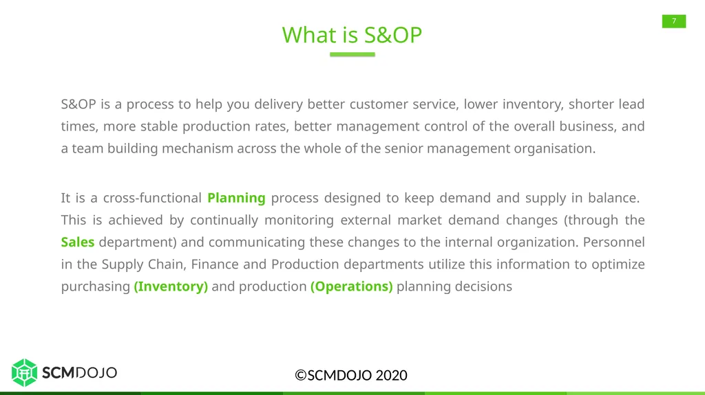 Sales and Operations Planning (S&OP) Overview, - slide 7 of 21