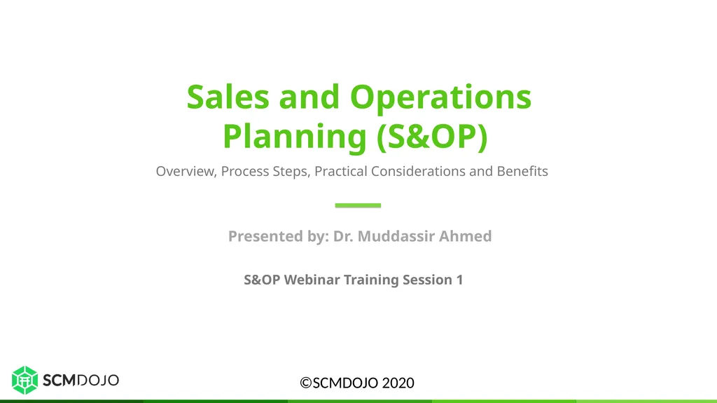 Sales and Operations Planning (S&OP) Overview,