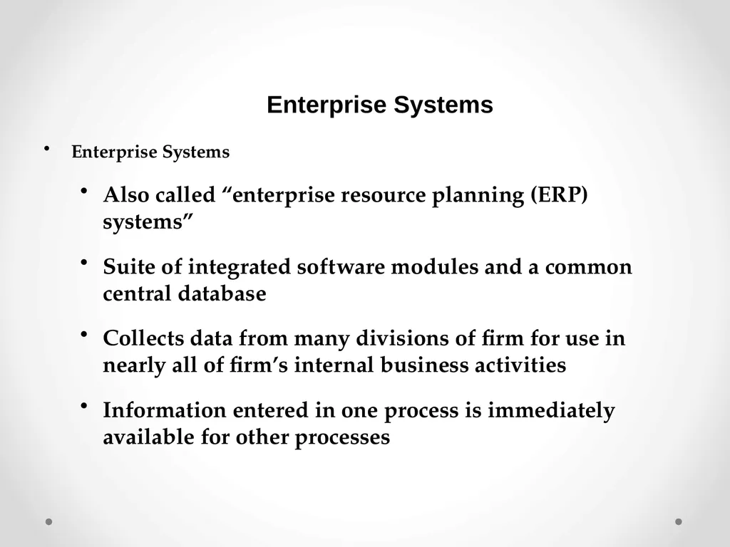 Enterprise Applications Enterprise Systems - slide 2 of 30