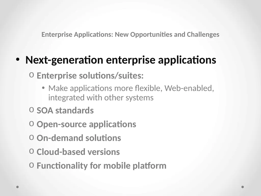Enterprise Applications Enterprise Systems - slide 28 of 30