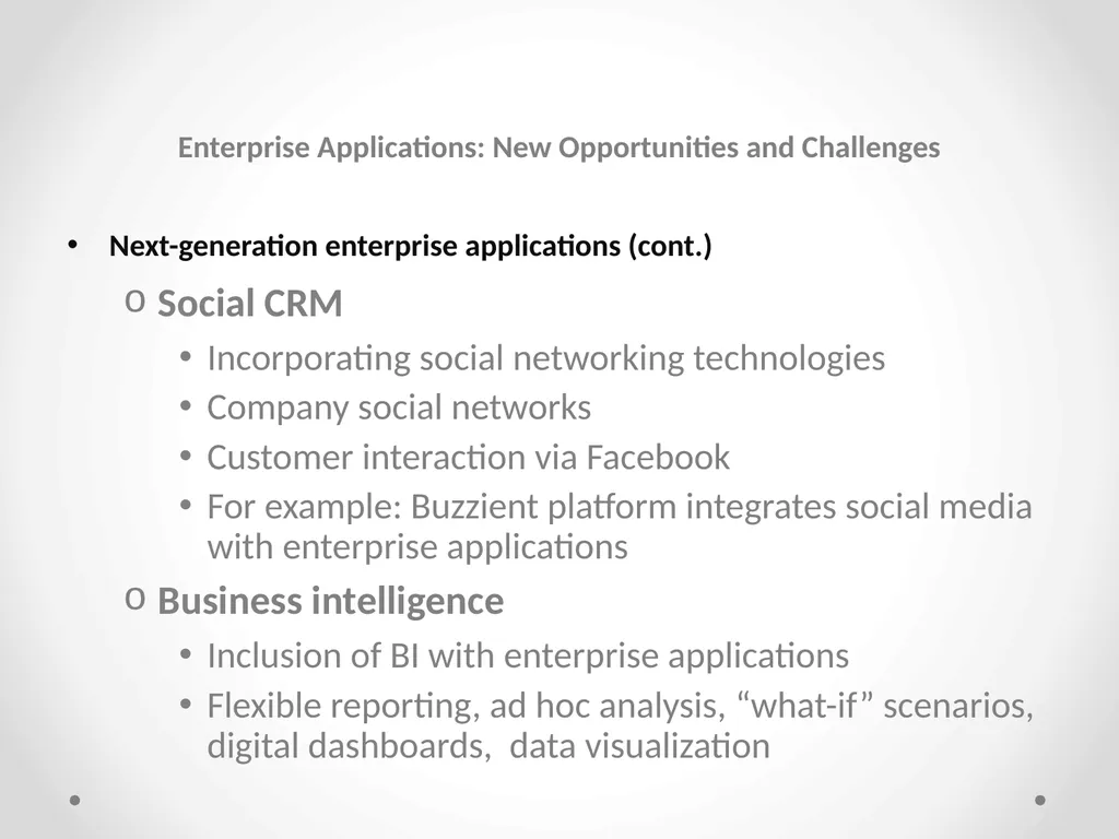 Enterprise Applications Enterprise Systems - slide 30 of 30
