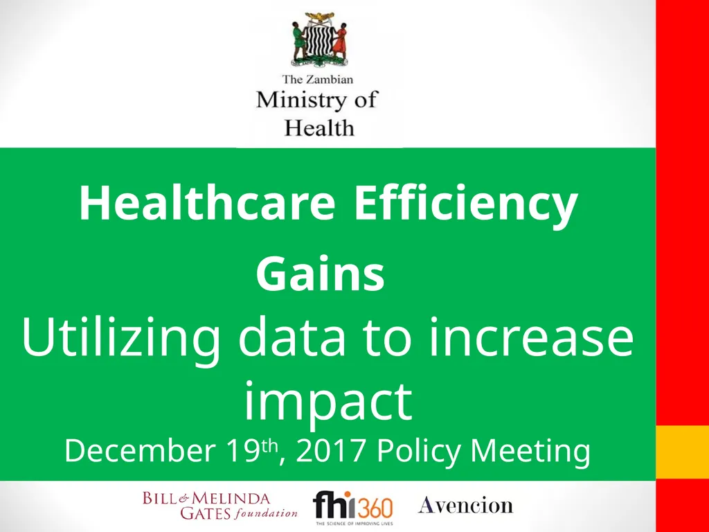 Healthcare Efficiency Gains Utilizing data to - slide 1 of 9