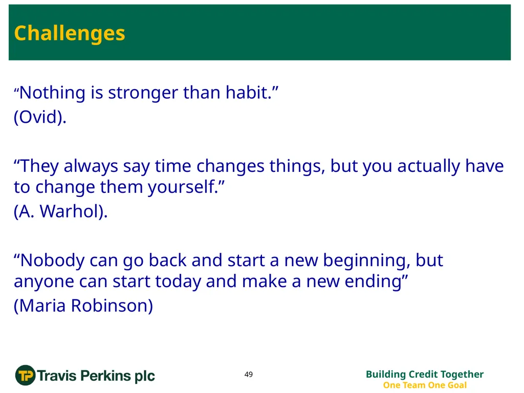 ‘Credit Management Roadmap to Improvement…’ The - slide 49 of 50