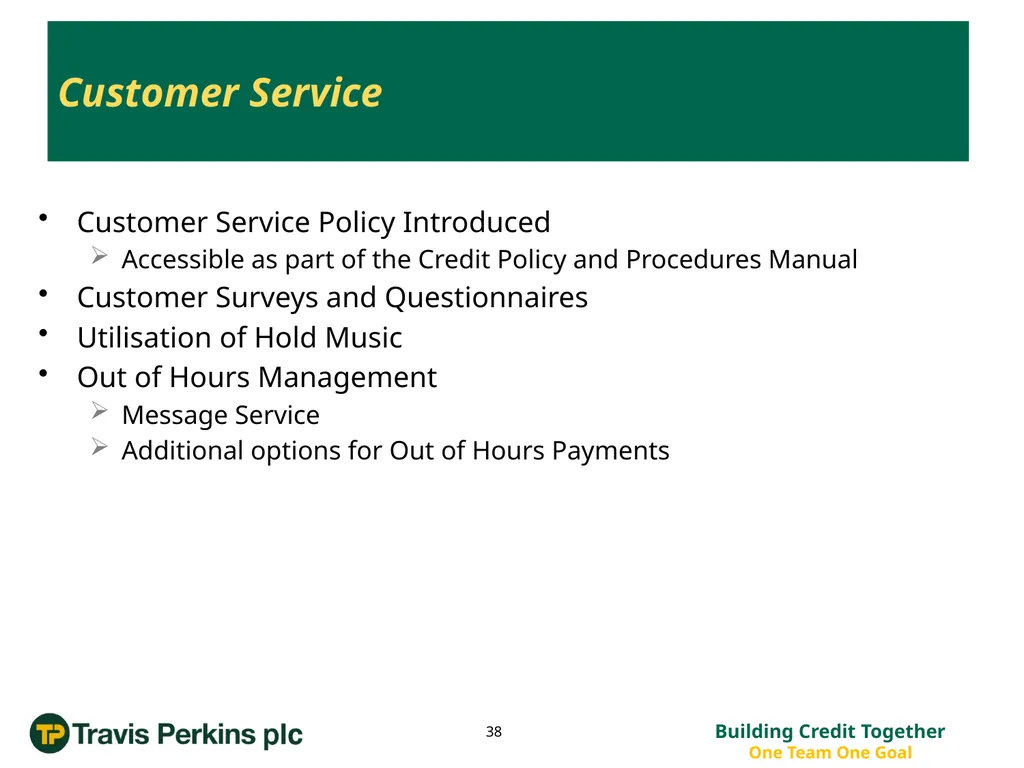 ‘Credit Management Roadmap to Improvement…’ The - slide 38 of 50