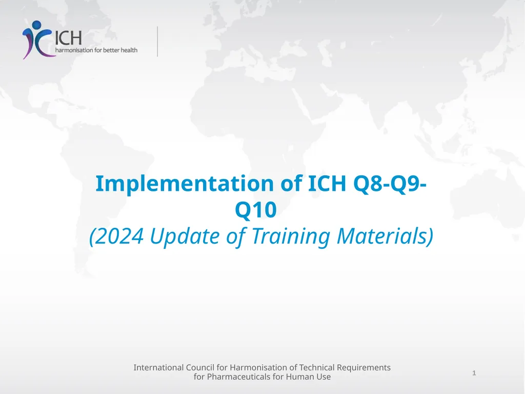 Implementation of ICH Q8-Q9-Q10 (2024 Update of