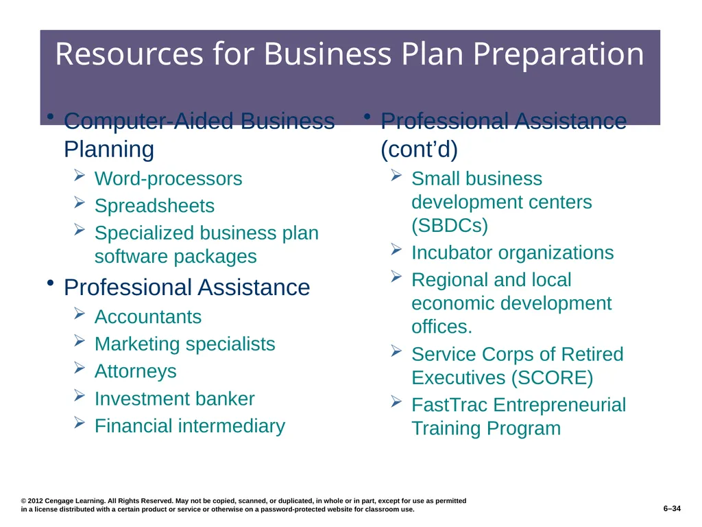 6–2 © 2012 Cengage Learning. All Rights Reserved. - slide 34 of 36