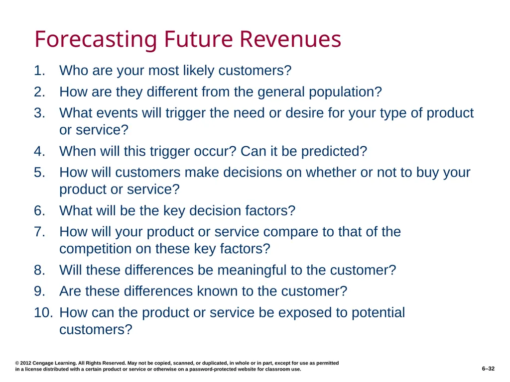 6–2 © 2012 Cengage Learning. All Rights Reserved. - slide 32 of 36
