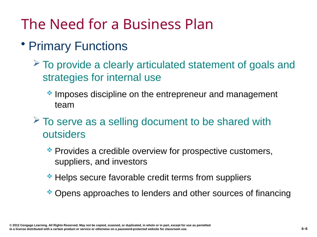 6–2 © 2012 Cengage Learning. All Rights Reserved. - slide 6 of 36
