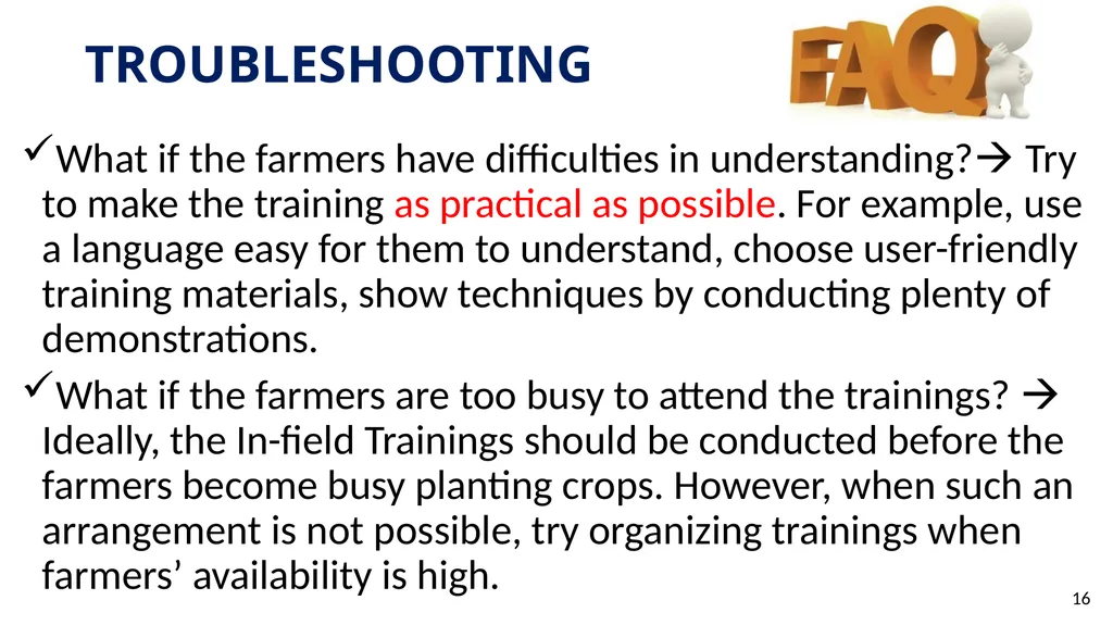 In-field Trainings Methods of Implementation Type - slide 16 of 17