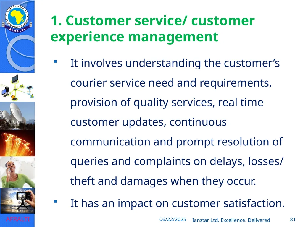 POSTAL AND COURIER TRAINING RUNNING A COURIER - slide 81 of 124