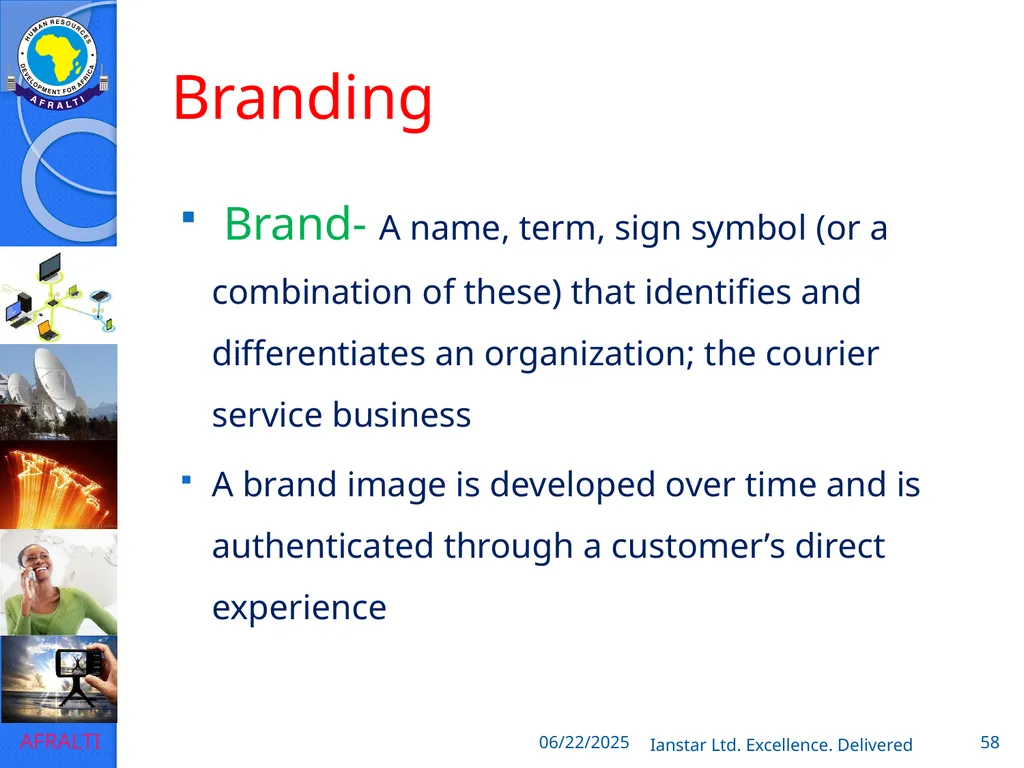 POSTAL AND COURIER TRAINING RUNNING A COURIER - slide 58 of 124