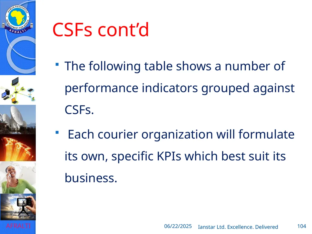 POSTAL AND COURIER TRAINING RUNNING A COURIER - slide 104 of 124