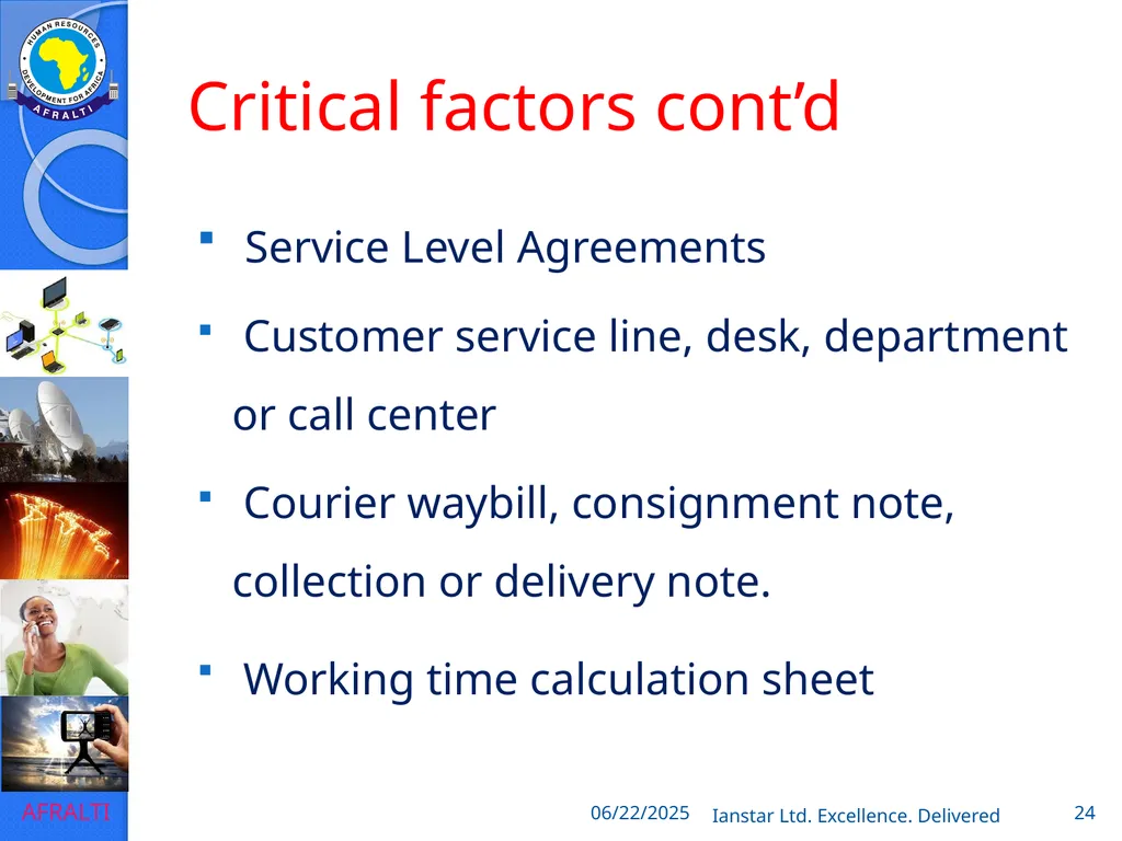 POSTAL AND COURIER TRAINING RUNNING A COURIER - slide 24 of 124