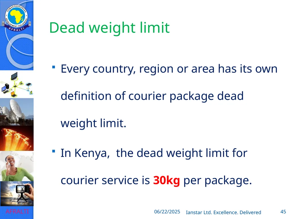 POSTAL AND COURIER TRAINING RUNNING A COURIER - slide 45 of 124