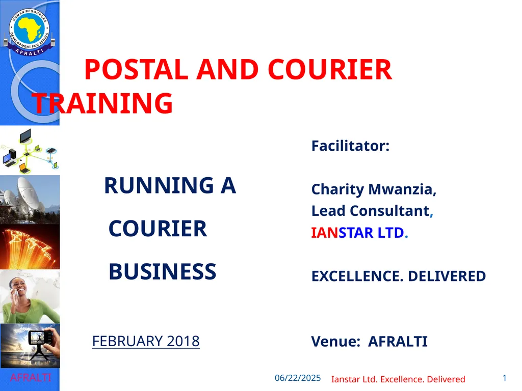 POSTAL AND COURIER TRAINING RUNNING A COURIER - slide 1 of 124