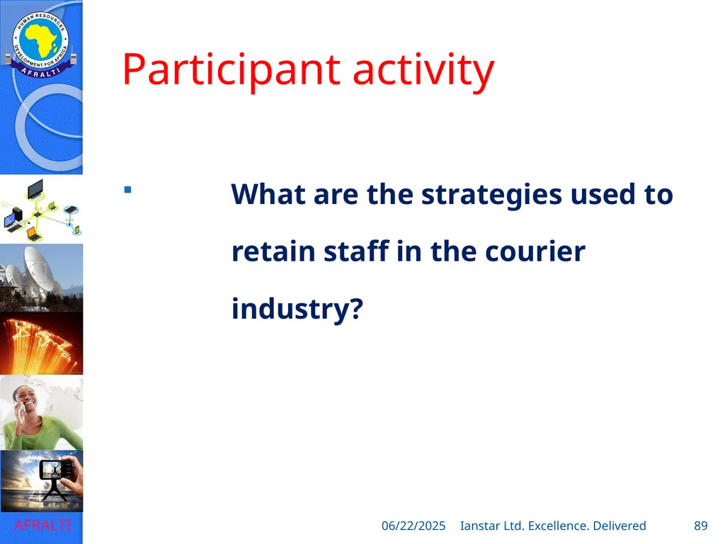 POSTAL AND COURIER TRAINING RUNNING A COURIER - slide 89 of 124