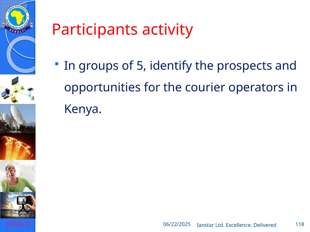POSTAL AND COURIER TRAINING RUNNING A COURIER - slide 118 of 124