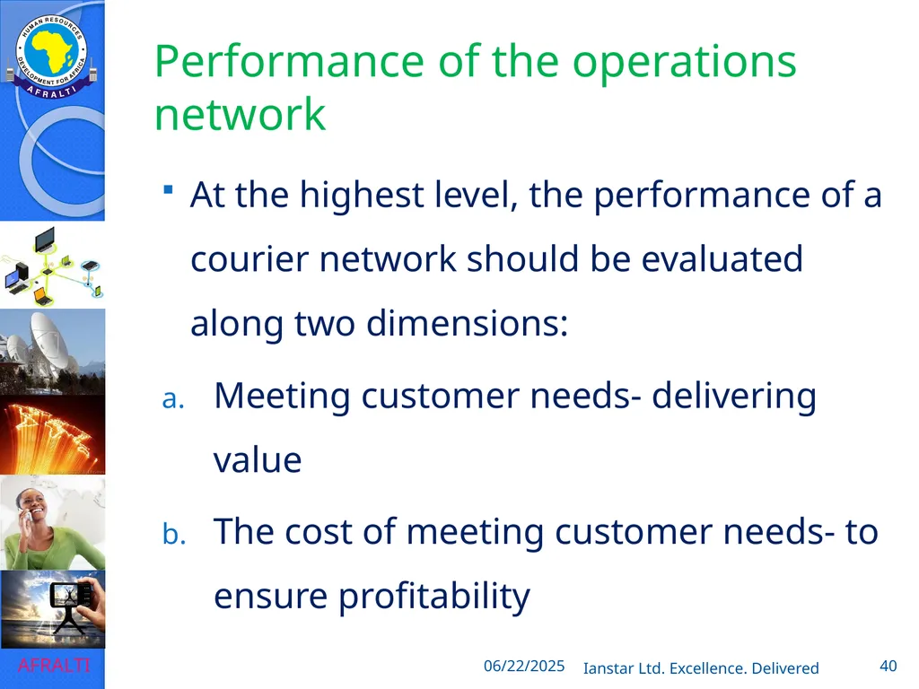 POSTAL AND COURIER TRAINING RUNNING A COURIER - slide 40 of 124