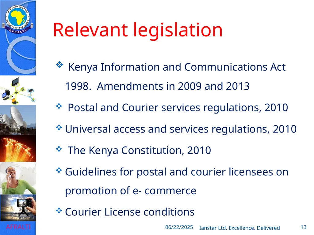 POSTAL AND COURIER TRAINING RUNNING A COURIER - slide 13 of 124