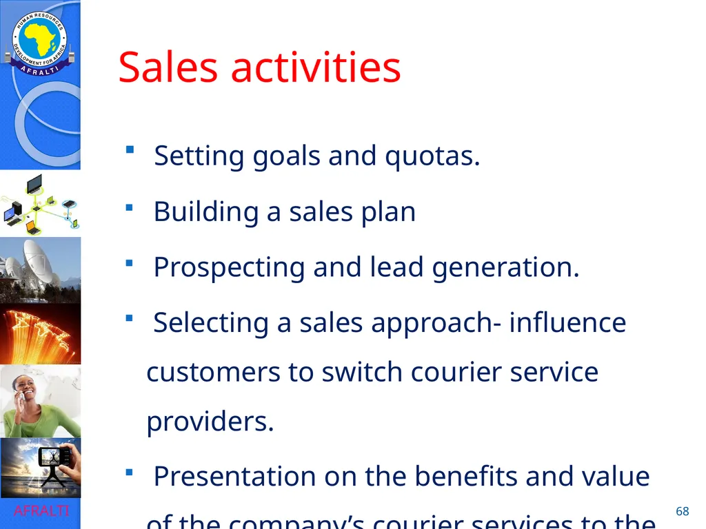 POSTAL AND COURIER TRAINING RUNNING A COURIER - slide 68 of 124