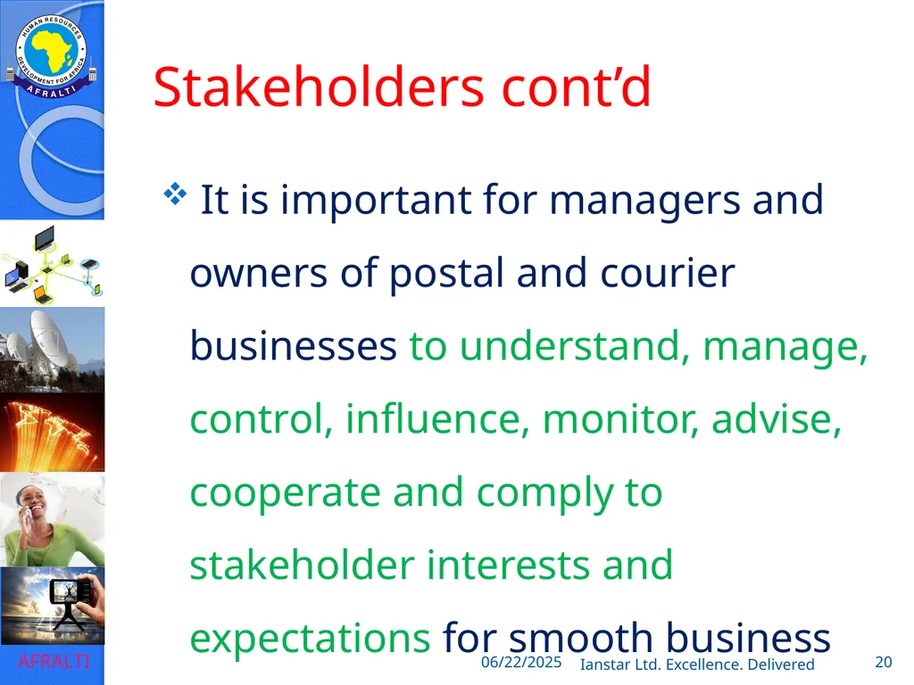 POSTAL AND COURIER TRAINING RUNNING A COURIER - slide 20 of 124