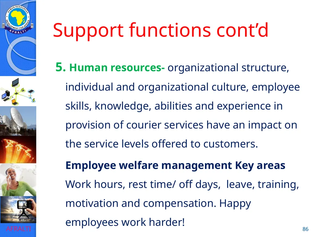 POSTAL AND COURIER TRAINING RUNNING A COURIER - slide 86 of 124