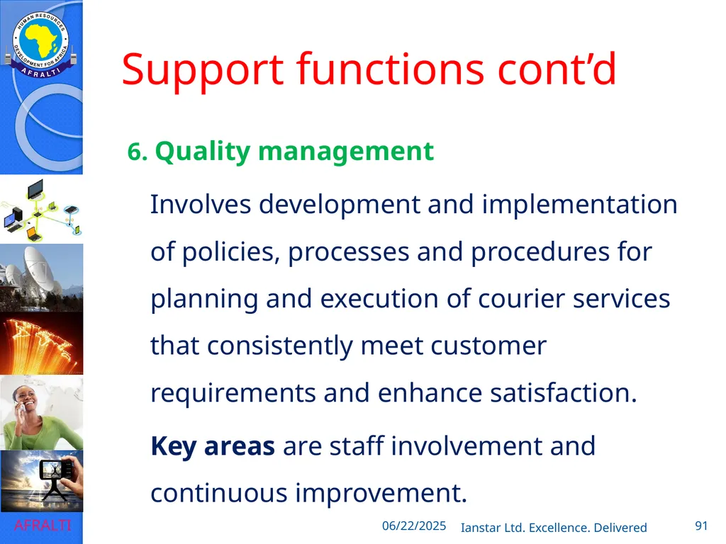POSTAL AND COURIER TRAINING RUNNING A COURIER - slide 91 of 124