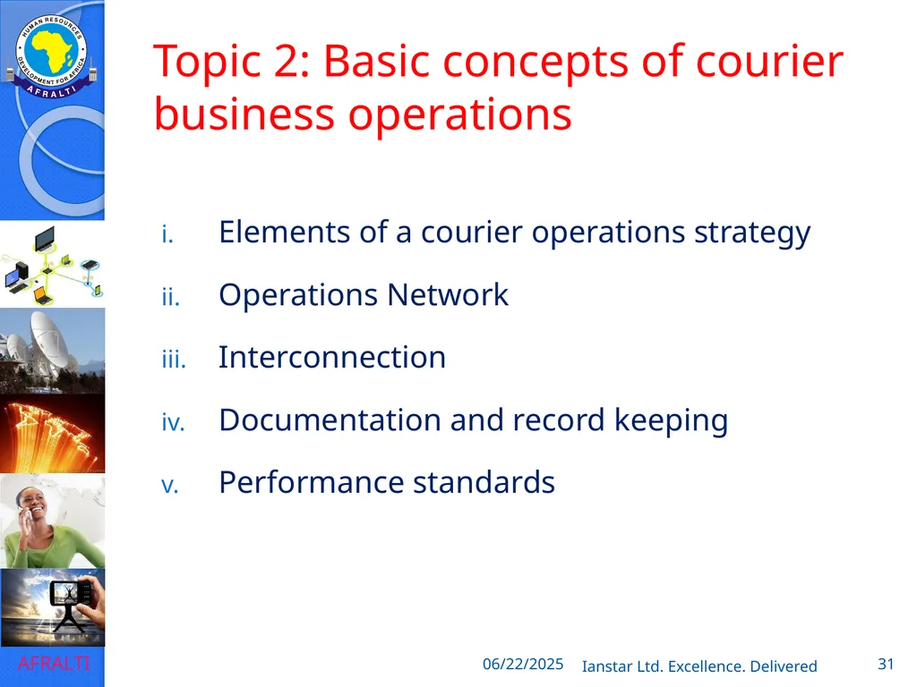 POSTAL AND COURIER TRAINING RUNNING A COURIER - slide 31 of 124