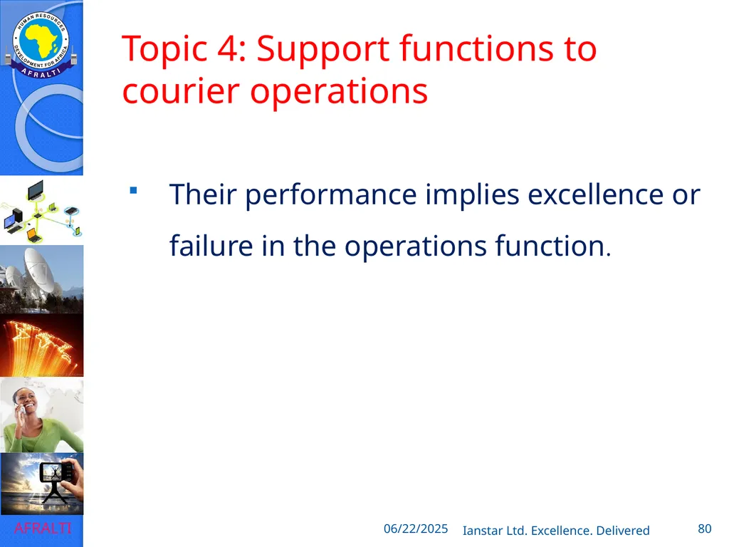 POSTAL AND COURIER TRAINING RUNNING A COURIER - slide 80 of 124