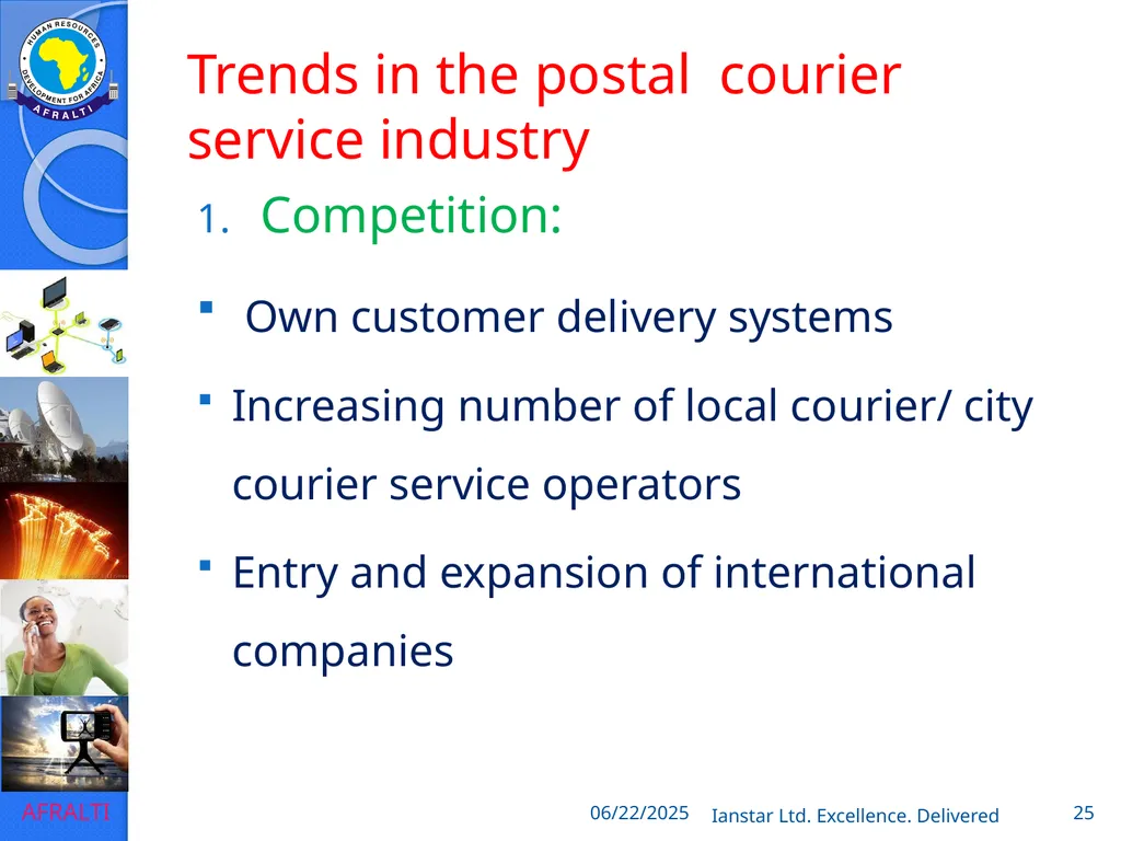 POSTAL AND COURIER TRAINING RUNNING A COURIER - slide 25 of 124