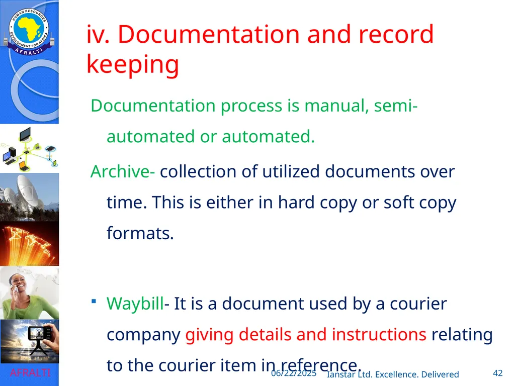 POSTAL AND COURIER TRAINING RUNNING A COURIER - slide 42 of 124