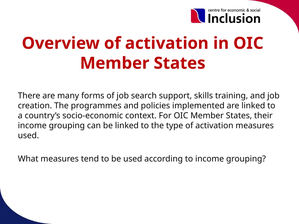 Activation Programmes & Policies in OIC Member - slide 8 of 25