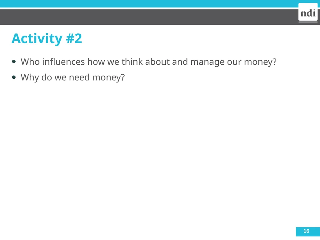 Module 1: Money 2023 Welcome & Housekeeping - slide 17 of 22