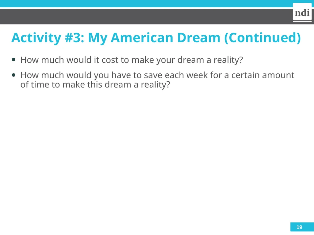 Module 1: Money 2023 Welcome & Housekeeping - slide 19 of 22