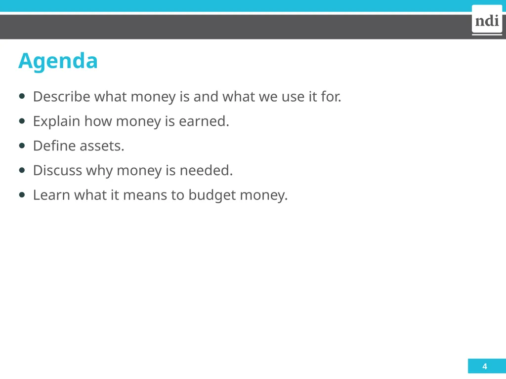 Module 1: Money 2023 Welcome & Housekeeping - slide 4 of 22