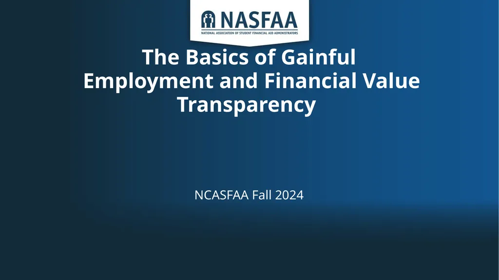 The Basics of Gainful Employment and Financial