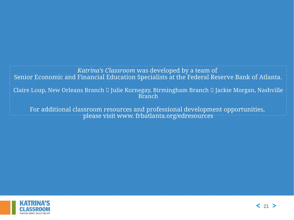 Financial Trivia Supplement for Lesson 4: Back to - slide 54 of 54