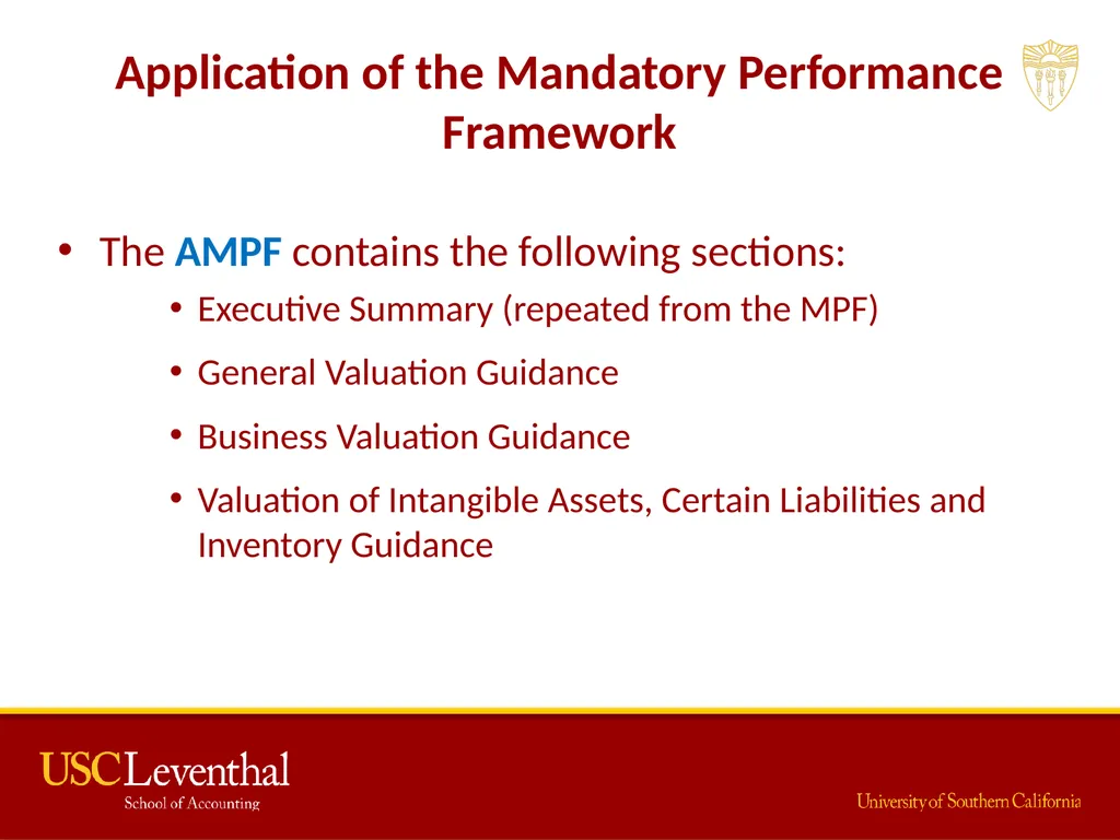 The Mandatory Performance Framework and Quality - slide 19 of 31