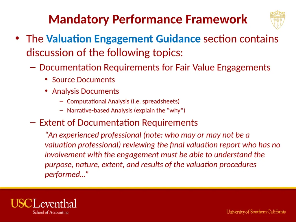 The Mandatory Performance Framework and Quality - slide 15 of 31