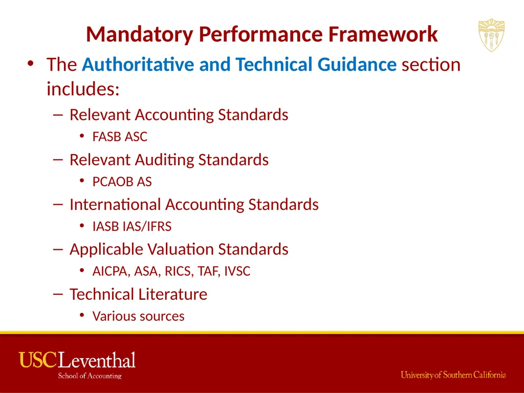 The Mandatory Performance Framework and Quality - slide 18 of 31