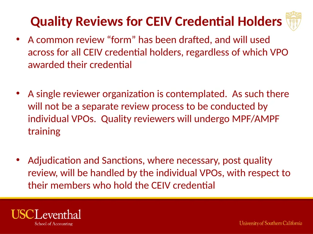 The Mandatory Performance Framework and Quality - slide 28 of 31