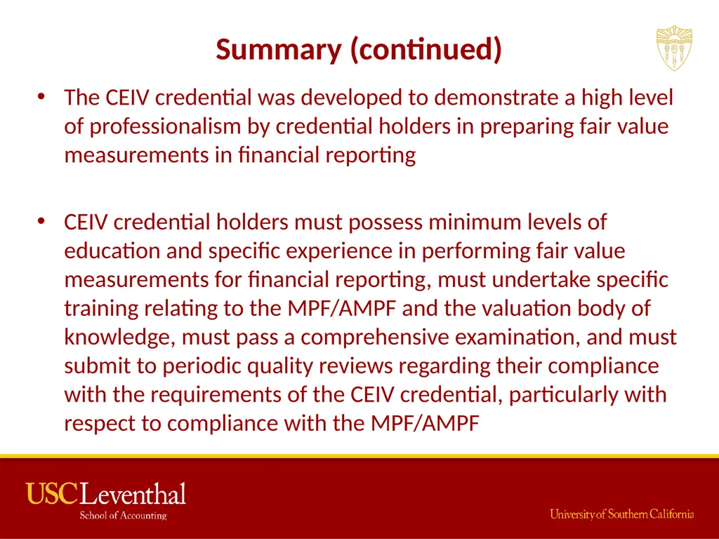The Mandatory Performance Framework and Quality - slide 30 of 31