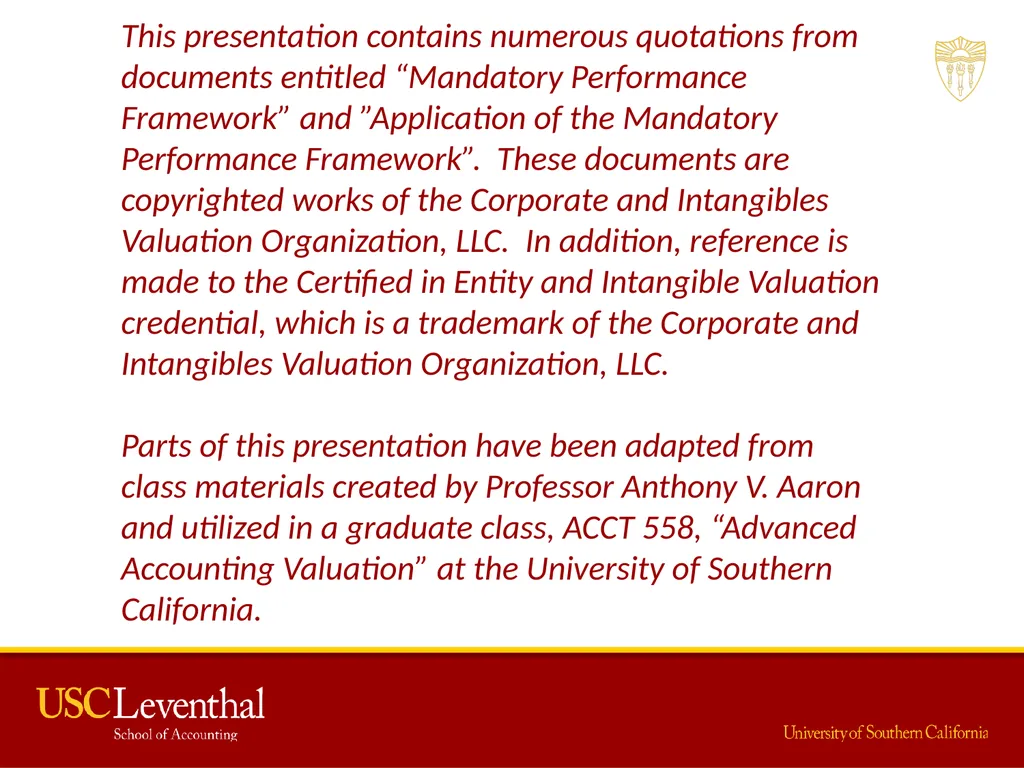 The Mandatory Performance Framework and Quality - slide 2 of 31