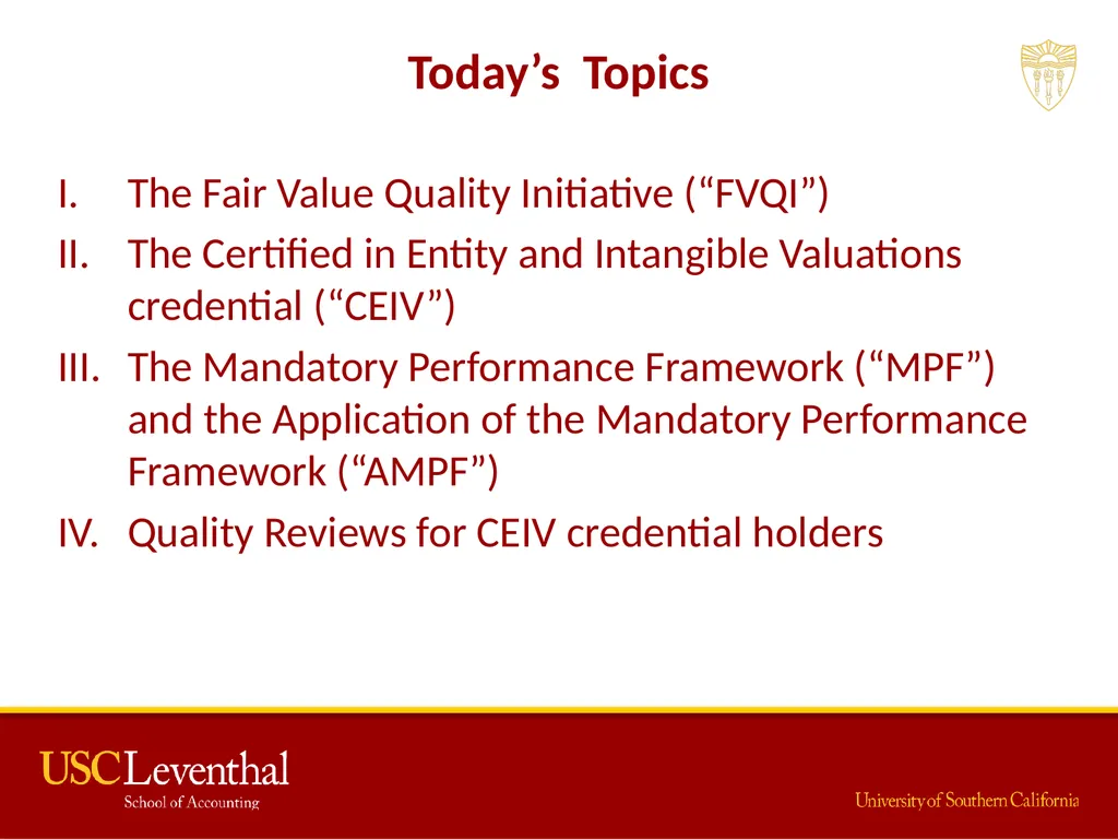The Mandatory Performance Framework and Quality - slide 3 of 31
