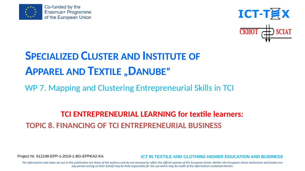 Specialized Cluster and Institute of Apparel and - slide 1 of 26