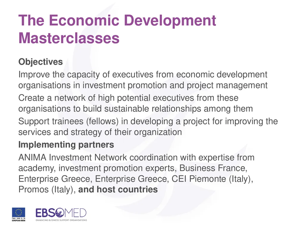 Capacity building and peer learning for investment - slide 3 of 10